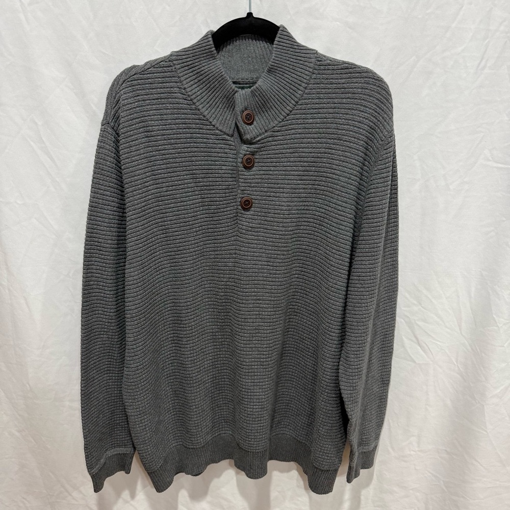 G.H. Bass & Co. Ribbed Shawl Collar Sweater Knit Grandpa Core Preppy Classic‎ L